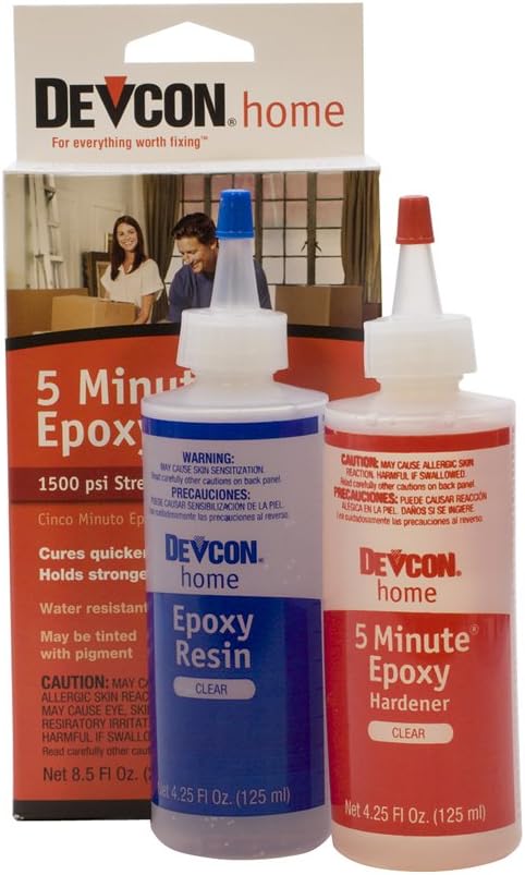 Devcon Epoxy, 5 Minute Epoxy, 2 Bottles Net 8.5 fl oz (250ml)