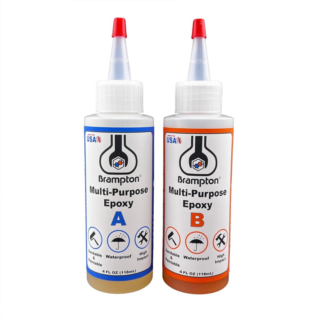 Brampton Multi-Purpose Epoxy - 30 Minute Full Cure - Epoxy Glue Kit for Metal, Wood, Ceramic, Glass, Stone, Tile, and Most Plastics - Strong, Durable, Waterproof, Sandable, and Paintable (8 oz Kit)