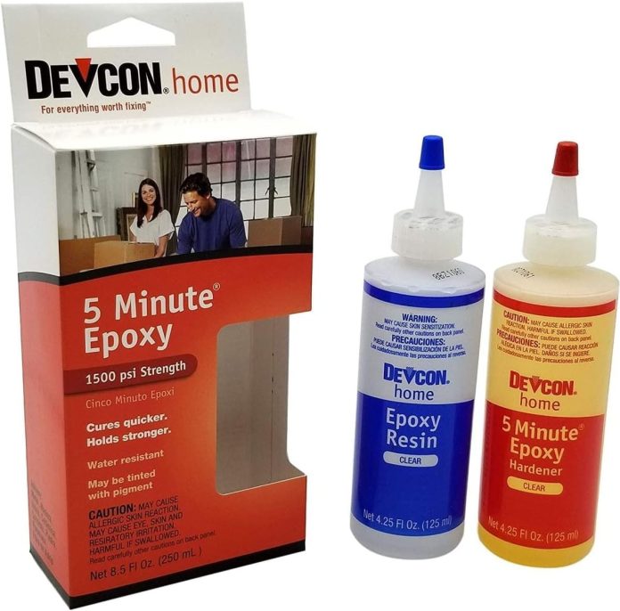 devcon 85oz 5 minute epoxy 1500lb waterproof glue 425oz 1