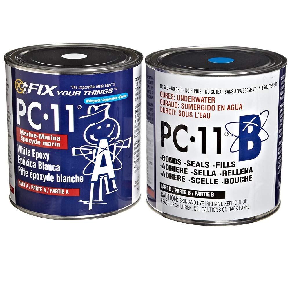 PC-Products PC-11 Epoxy Adhesive Paste, Two-Part Marine Grade, 1oz Applicator Syringe, Off White 10112