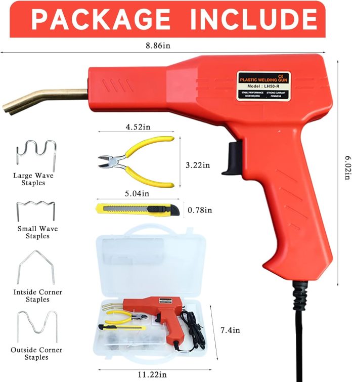 plastic welder 70w hot stapler plastic repair kit for car bumper 400pcs staples plastic welding gun with carry box for m 3