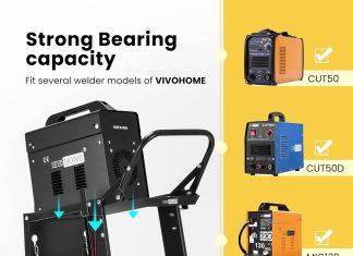 vivohome iron 3 tiers rolling welding cart with upgraded wheels and tank storage for tig mig welder and plasma cutter bl 4